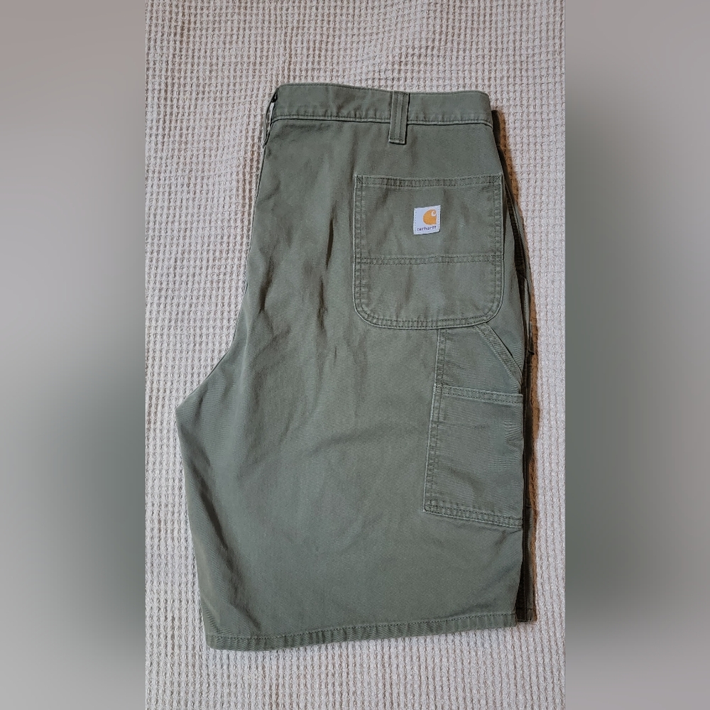 Mens Carhartt Carpenter Cargo Shorts 44 Olive Green 22"W x 22"L x 9"I